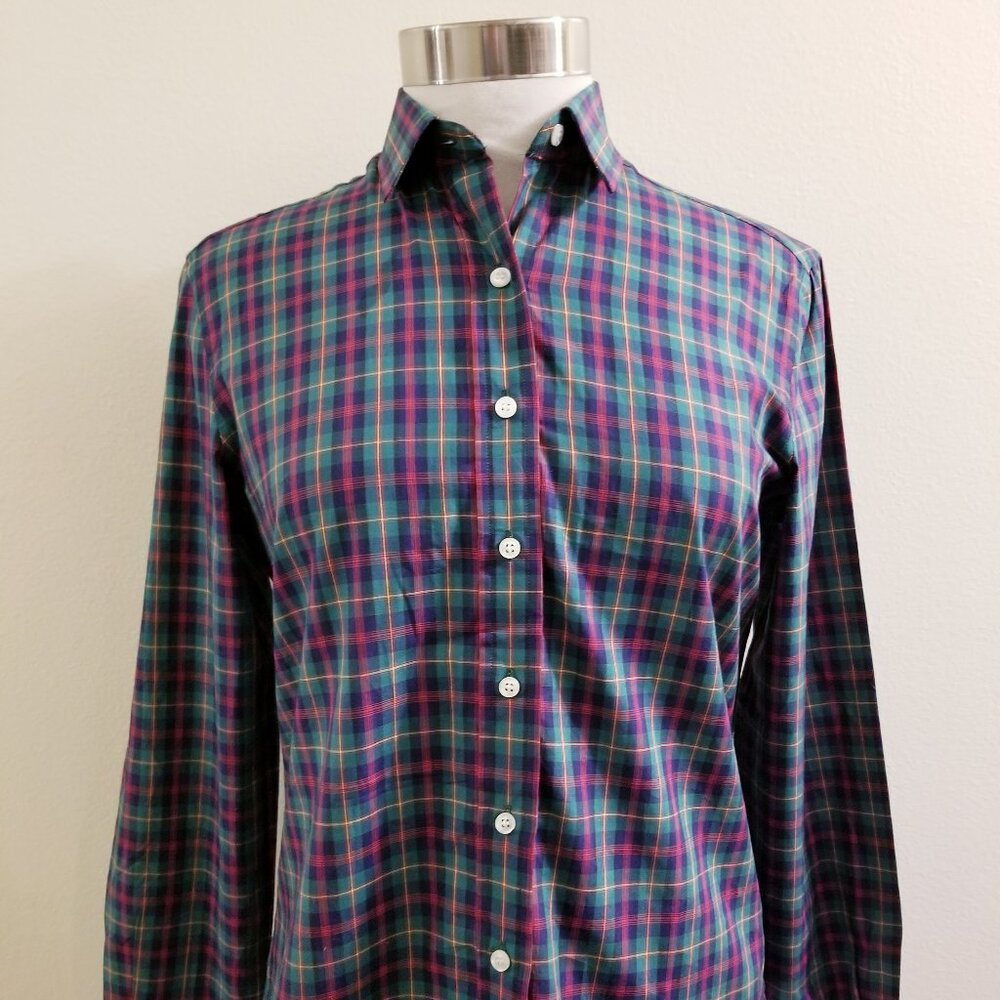 80s Vintage Marshal Field's Plaid Button Front - Size 10